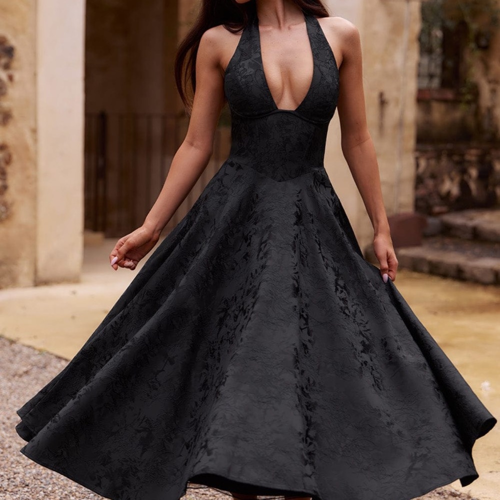 EFFIE MIDI DRESS - BLACK